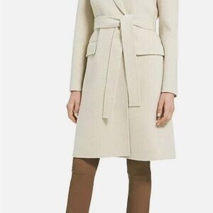 Elegant Cream Belted Coat